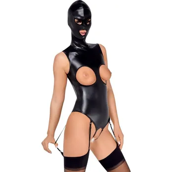 Dámský erotický korzet Bad Kitty Body s kuklou - černé: L