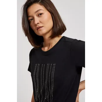 Dámské tričko s kamínky MOODO - černá Marisse černá 2946765