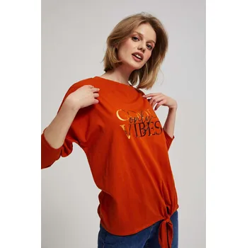 Dámská halenka Halenka s nápisem a kravatou Moodo oranžová | červená | hořčicová 2474192