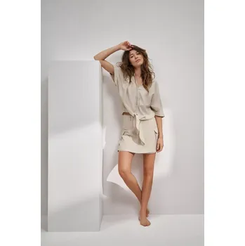 Dámské plátěné šortky MOODO - světle béžová Moodo krémová 2827631