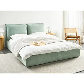Postel Vodní postel mátově zelená sametové čalounění 160 x 200 cm čalouněné čelo moderní styl ložnice Beliani
