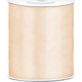 Stuha PartyDeco Stuha saténová krémová 100 mm x 25 m