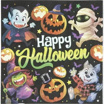 Party dekorace Papírové ubrousky Halloween Party Little Monsters 33 x 33 cm – 20 ks