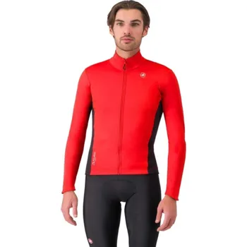 Cyklistická bunda CASTELLI Cyklistická zateplená bunda - ENTRATA 2 - červená 3XL