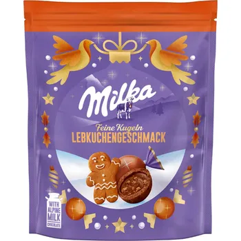 Čokoláda Milka jemné vánoční kuličky s příchutí perníčků 90g