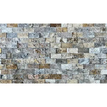 Obklad ALFIstyle Kamenný obklad, Travertin scabos, mozaika 30 x 30 cm 1 m2 vícebarevná