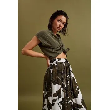 Dámská halenka MOODO - olivová Marisse bílá | kaki | zelená 2827618