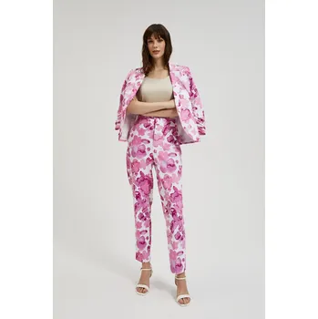 Dámské kalhoty Dámské vzorované kalhoty MOODO - růžové Moodo bílá | krémová | růžová | fuchsiová | vícebarevná 2710498