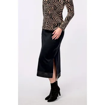 Dámská sukně Delší černá dámská sukně s rozparky a kontrastním lemem 185 velikost 4XL