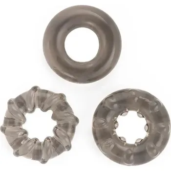 BASIC X Erekční kroužky nevibrační 3 ks černé