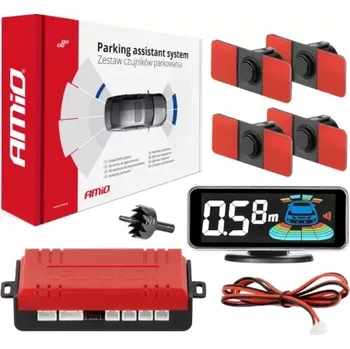 Parkovací asistent AMIO Parkovací asistent LED-GRAF 3D 4 senzorů černá vnitřní 16,5mm
