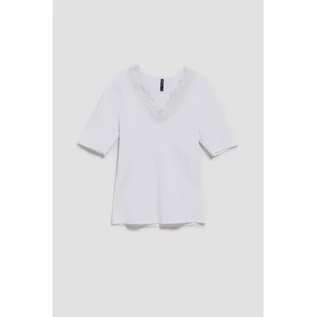 Dámské tričko DÁMSKÉ TRIKO L-TS-4084 BÍLÉ Moodo modrá | bílá | šedá 2240257