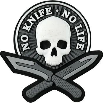 Nášivka Nášivka M-Tac No Knife No Life 3D - šedá