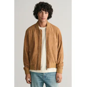 Pánský bomber BUNDA GANT SUEDE BOMBER JACKET DARK KHAKI