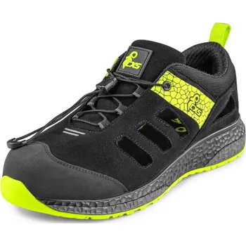 Pracovní obuv CANIS Bezpečnostní sandály s kompozitovou špicí CXS FIBELINE FLOREA S1PS, Barva čierno-zelená, Velikost 41