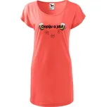 DOBRÝ TRIKO Dámské tričko/šaty Dopiju a jdu Velikost: L, Barva: Korálová