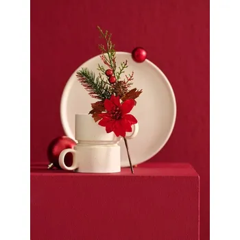 Vánoční dekorace Sinsay - Vánoční okrasná rostlina - Vánoční hvězda 2 pack - červená - 622HN-33X - 622HN-33X-ONE