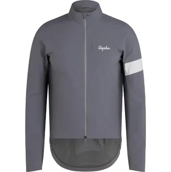 Cyklistická bunda Pánská bunda RAPHA Core Rain Men Grey/White - XL