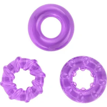 BASIC X Erekční kroužky nevibrační 3 ks fialové