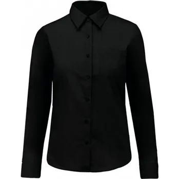 Dámská halenka COTTON Dámská halenka KARIBAN s dlouhým rukávem, černá, Barva čierna, Velikost 3XL