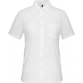 Dámská halenka COTTON Dámská halenka KARIBAN s krátkým rukávem, bílá, Barva biela, Velikost S