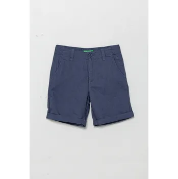 Dětské plátěné šortky United Colors of Benetton tmavomodrá barva, nastavitelný pas, 43WBC901E 43WBC901E.G.Seasonal 59X, vel. 160