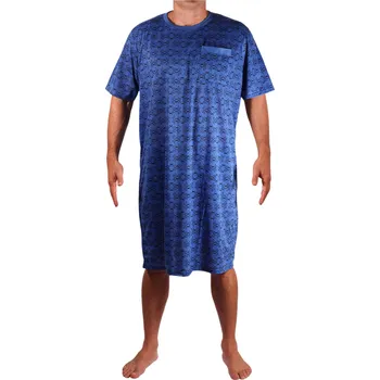 Pánská noční košile New Fashion Matěj pánská noční košile krátký rukáv modrá XL