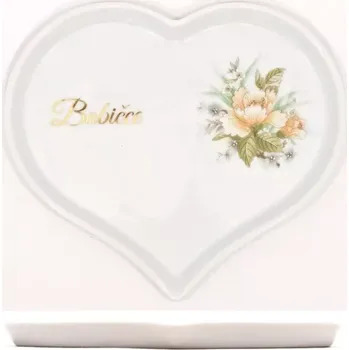 Tác pro babičku (Bílý podnos ve tvaru srdíčka)