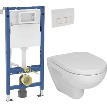 GEBERIT DuofixBasic s bílým tlačítkem DELTA51 + WC JIKA LYRA PLUS + SEDÁTKO DURAPLAST 458.103.00.2 51BI LY6