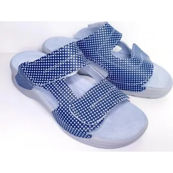 Dámské pantofle ROHACAN Dámské zdravotní ortopedické pantofle JASMINA, modré s puntíky, Barva Modrá s bodkami, Velikost 37