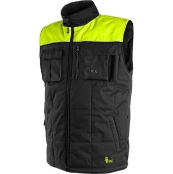 CANIS Pánská zimní vesta CXS SEATTLE, černo-žlutá, Barva čierno-žltá, Velikost XXL