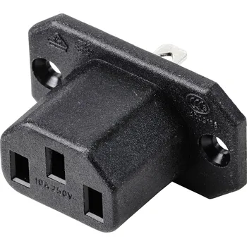 Elektrická zásuvka TRU COMPONENTS TC-10088408 IEC zástrčka C13/C14 C13 zásuvka, vestavná vertikální Počet kontaktů: 3 10 A černá 1 ks