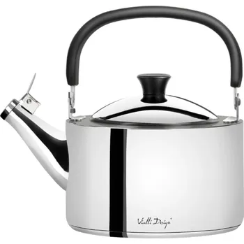 Konvice na čaj Vialli Design Diamante konvice na čaj s píšťalkou, leštěná ocel 1,5 l