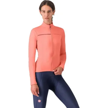 cyklistický dres CASTELLI Cyklistický dres s dlouhým rukávem zimní - SINERGIA 2 - růžová L