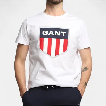 Pánské tričko Pánské bílé triko Gant - Velikost S, Barva Bílá 24472 2003123