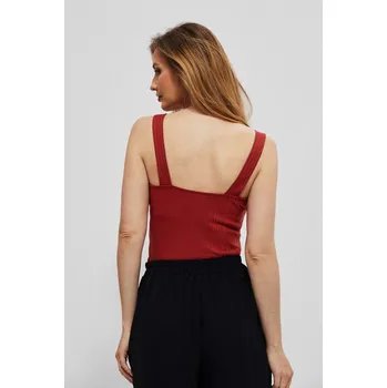 Žebrovaný top se širokými ramínky - červený Marisse černá | bílá | tmavě červená 1977900