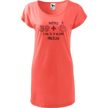 Dámské tričko DOBRÝ TRIKO Dámské narozeninové tričko/šaty 39+1 Velikost: 2XL, Barva: Korálová