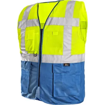 Outdoorové vybavení CANIS Výstražná vesta BOLTON HI-VIS, žluto-modrá, Barva žlto-modrá, Velikost L