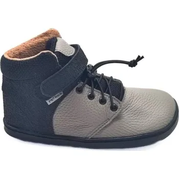 Dívčí obuv Dětské zateplené barefoot tenisky PEGRES BF 56L 27 Šedá, Černá