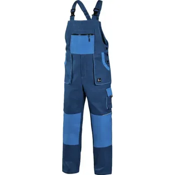 montérky CANIS Pánské konfekční kalhoty na kšandy CXS LUXY ROBIN, modro-modré (DOPRODEJ), Barva modro-modrá, Velikost 62