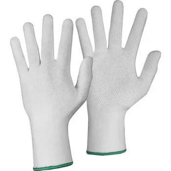 Pracovní rukavice CANIS Textilní rukavice CXS TEWI s PVC terčíky, bílé, Barva biela, Velikost rukavic 7"
