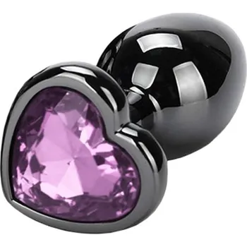 Anální šperk BASIC X Otto kovový anální kolík s kamínkem S růžový