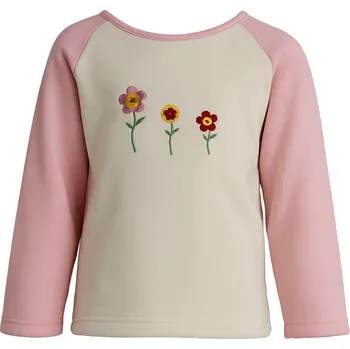 Chlapecká mikina BAZAR - Dětská mikina FLOWERS cream and pink Velikost: EU 158