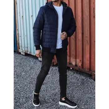 Pánská prošívaná přechodná bunda s kapucí DStreet černá 2959906