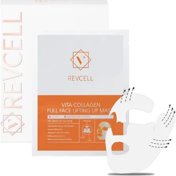 Pleťová maska REVCELL - VITA COLLAGEN FULL FACE LIFTING UP MASK - Liftingová celoobličejová speciální maska s liftingovými vlákny 1 ks