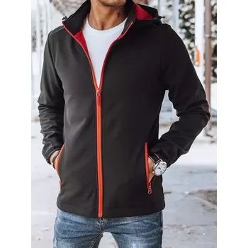 Černo-červená pánská přechodová softshellová bunda Dstreet DStreet černá | šedá 1990954