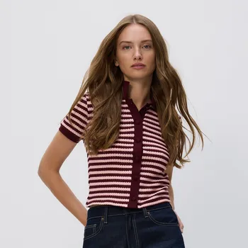 Dámský svetr Reserved - Kardigan s krátkými rukávy - hnědá - 557GA-83X - 557GA-83X-S