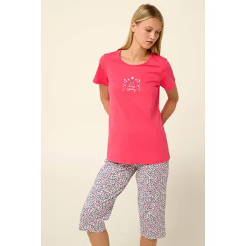 Dámské pyžamo Dámské pyžamo bavlna 3/4 nohavice Vamp 22305 růže Velikost: XXL