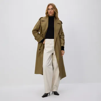 Reserved - Dvouřadý trenčkot - olivová - ZR311-91X - ZR311-91X-L