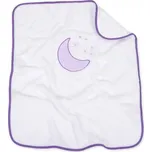 Oboustranná deka s výšivkou 75x90 cm, bílá/fialová